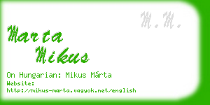 marta mikus business card