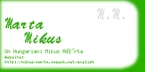 marta mikus business card